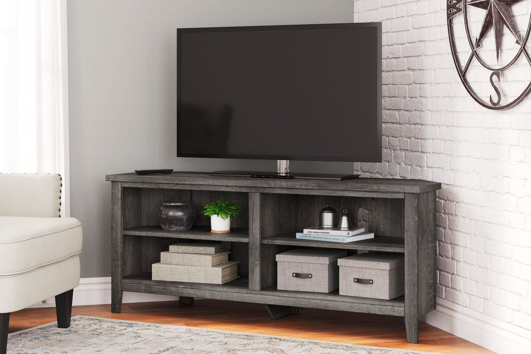 Arlenbry Gray Medium Corner TV Stand