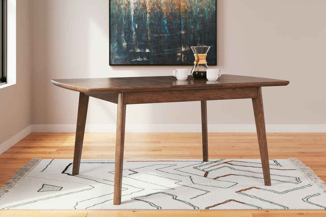 Lyncott - Rectangular Dining Room Butterfly Extension Table - Brown