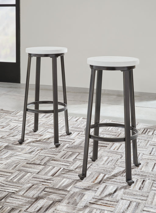 Challiman Tall Stool (Set of 2) - Antique Gray