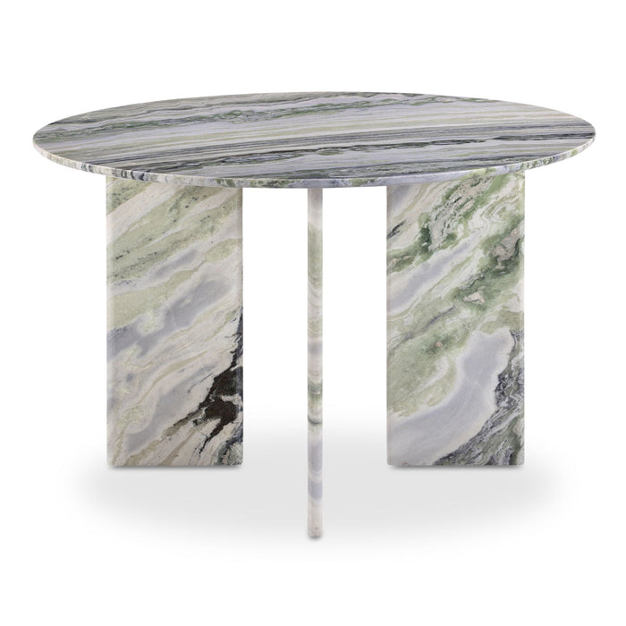 Celia - Round Dining Table - Green / Onyx Marble
