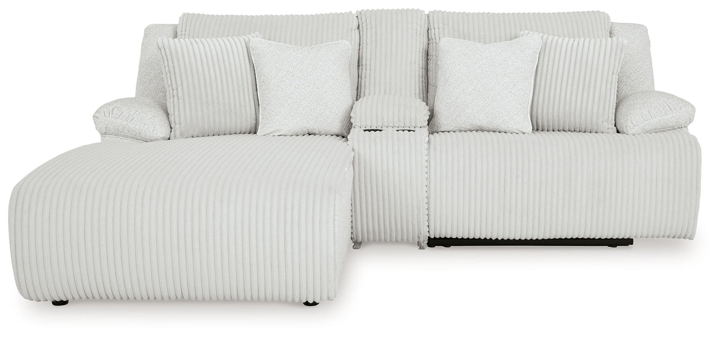 Top Tier - 3-Piece Reclining Sectional Sofa Laf Press Back Chaise - Fabric - Alloy