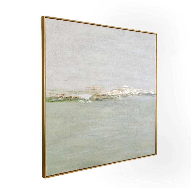 Coastal Horizon Framed Canvas - Green