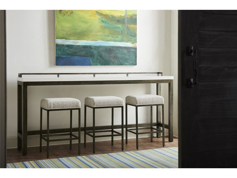 Curated - Essence Console Table With Stools - White