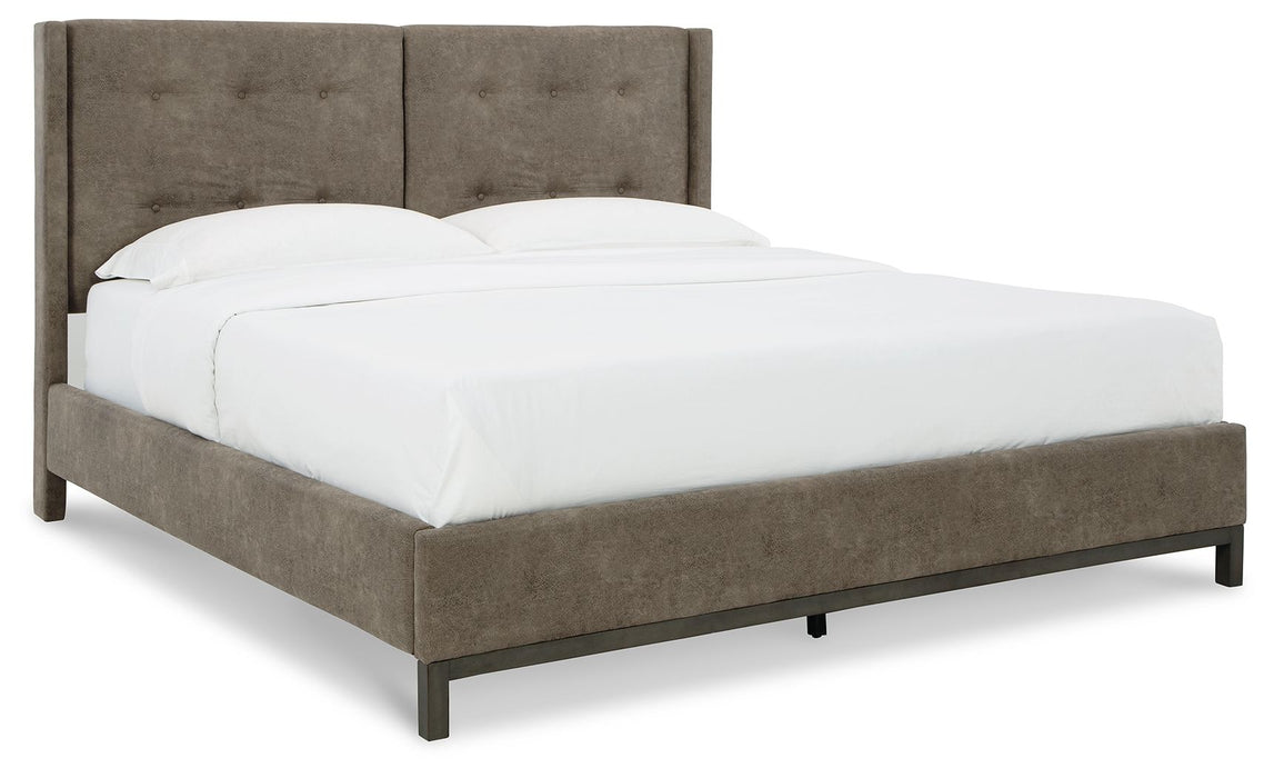 Wittland Brown Upholstered Panel Bed