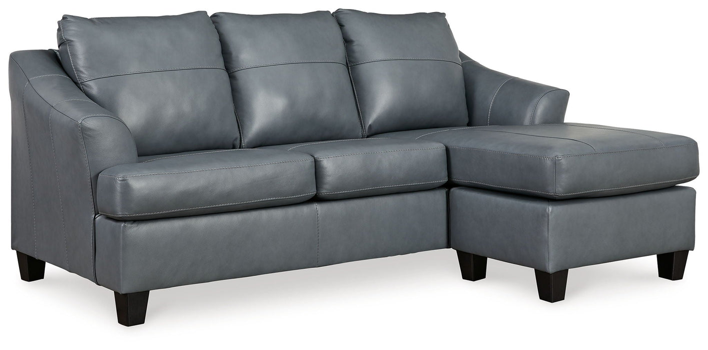 Genoa - Sofa Chaise - Leather Match - Steel