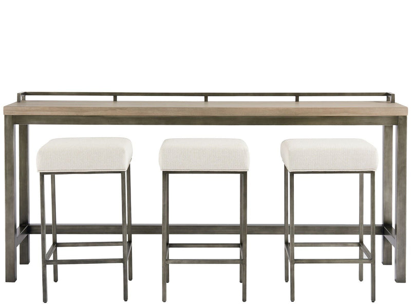 Curated - Mitchell Console Table With 3 Stools - Dark Brown