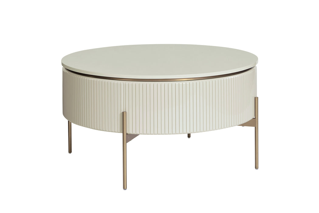 Paloma Lift Top Coffee Table - High Gloss Cream