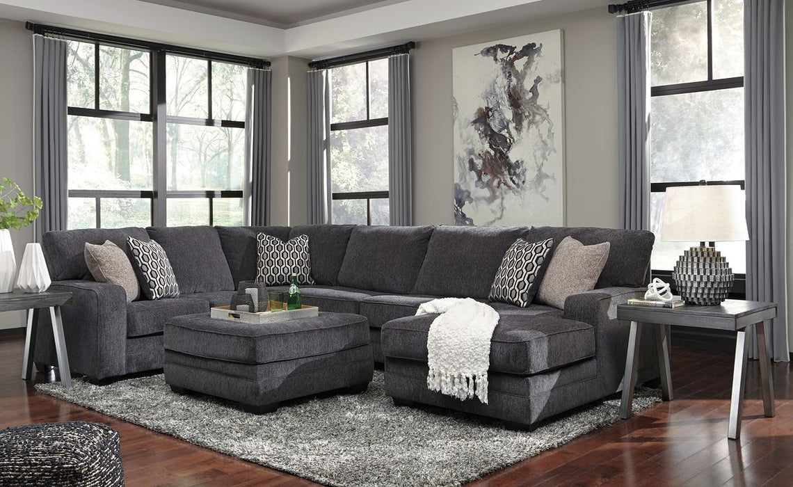 Tracling Slate 4 Pc. Left Arm Facing Sofa 3 Pc Sectional, Ottoman