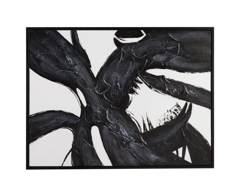 Shadows Fall Framed Canvas - Black / White