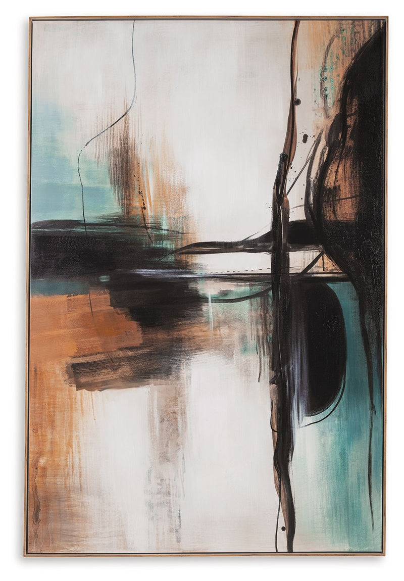 Brunonia - Wall Art - Teal / Orange / Black