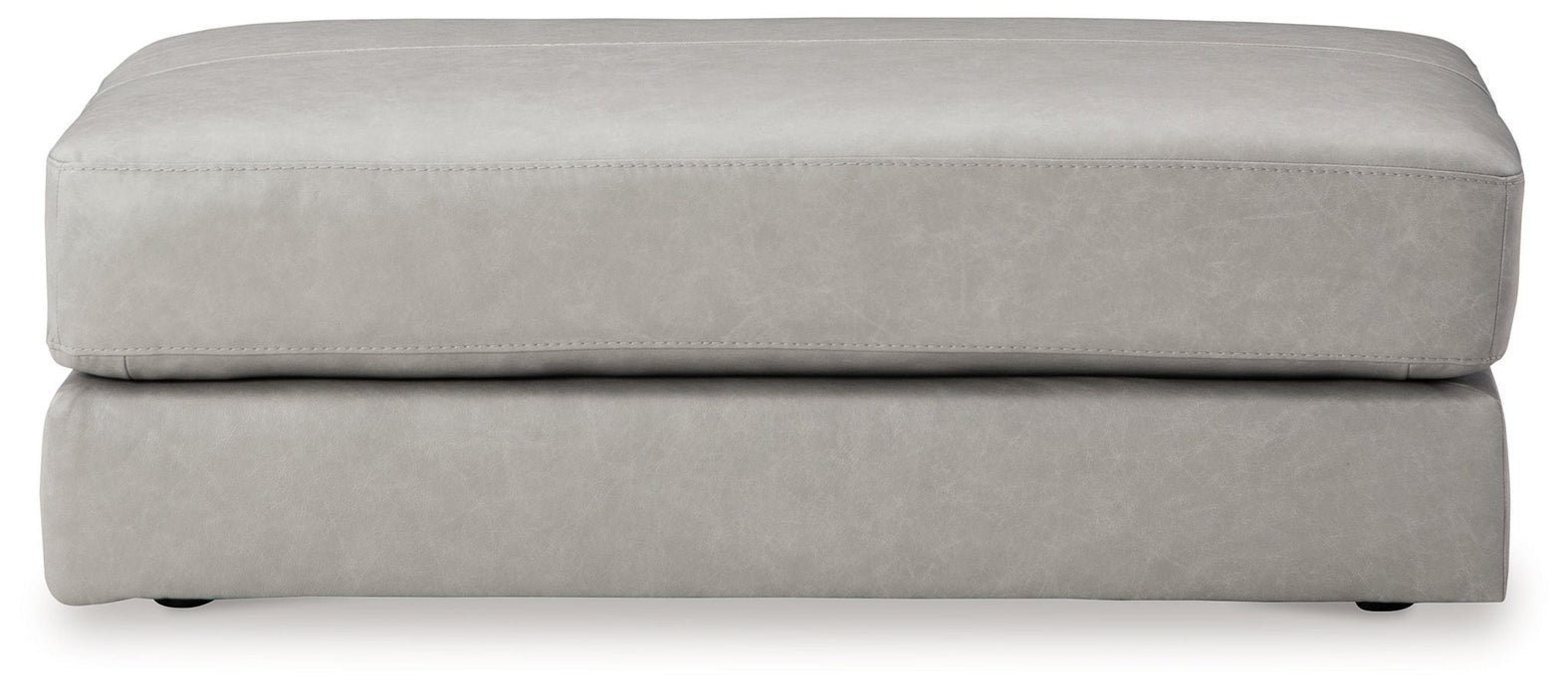 Amiata - Oversized Accent Ottoman - Leather Match - Glacier