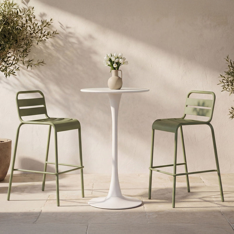 Gage - Outdoor Bar Table - White