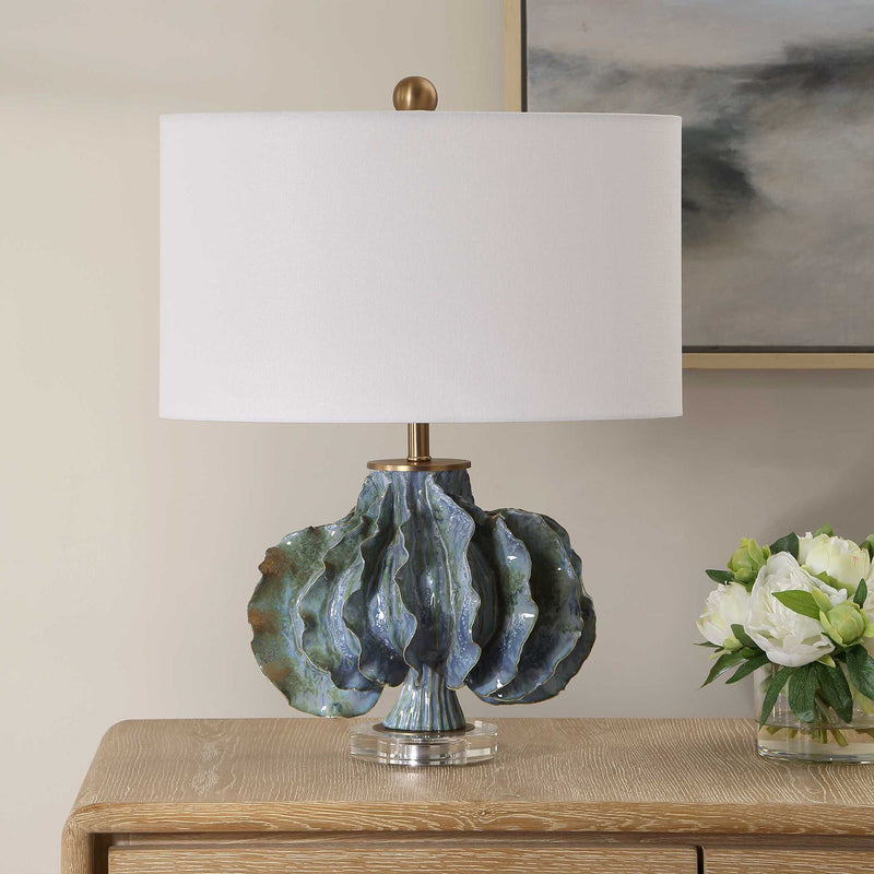 Ruffle Up - Table Lamp - Blue Green