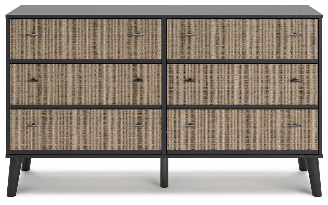 Charlang - Six Drawer Dresser - Black / Gray