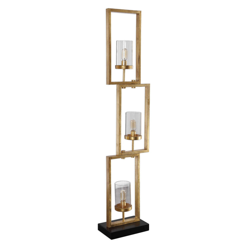 Cielo - Staggered Rectangles Floor Lamp - Gold