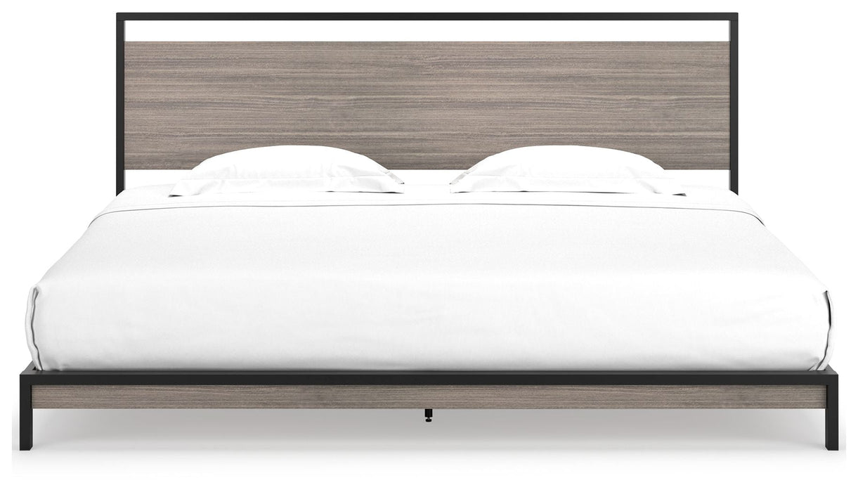 Dontally Gray / Black Platform Bed - King