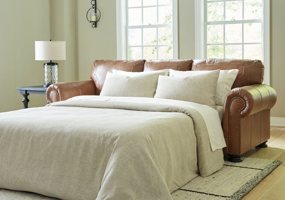 Carianna Leather Queen Sofa Sleeper - Caramel
