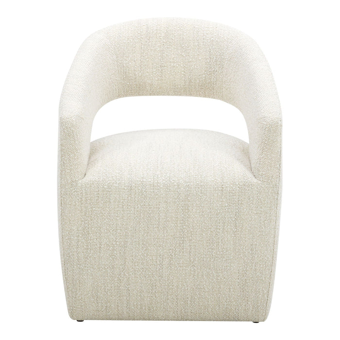 Barrow - Rolling Dining Room Chair - White Mist