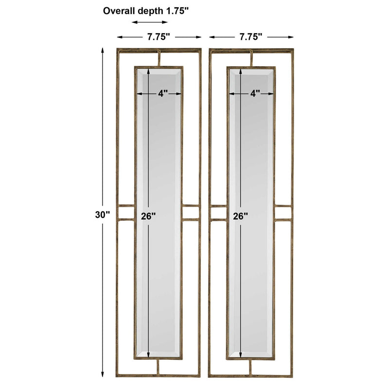 Rutledge - Mirrors (Set of 2) - Gold