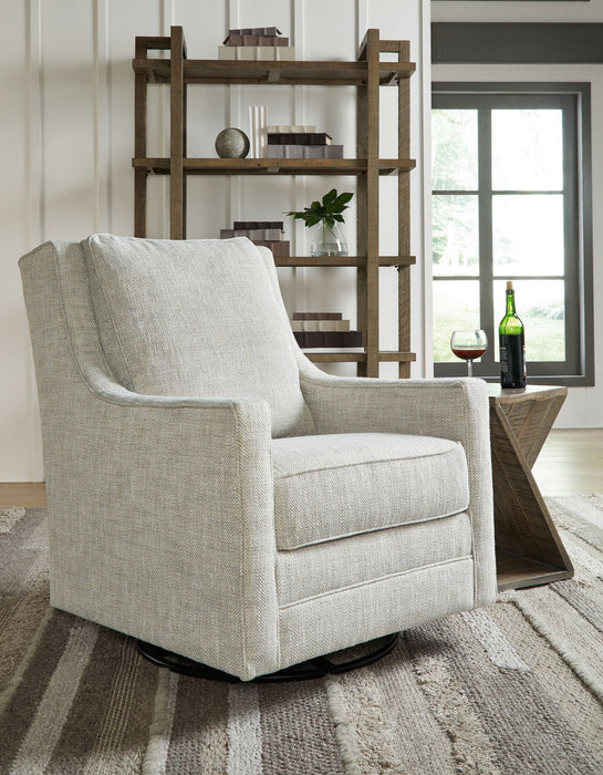 Kambria - Swivel Glider Accent Chair - Fabric - Fog