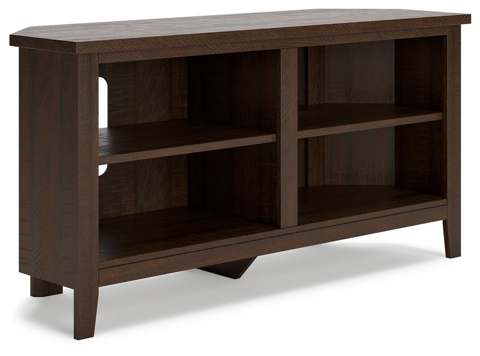 Camiburg Warm Brown Corner TV Stand