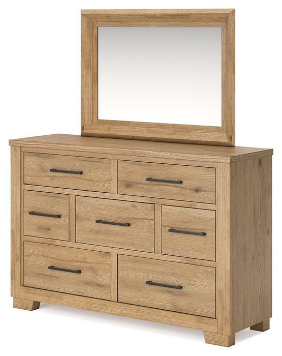 Galliden - Dresser And Mirror - Light Brown