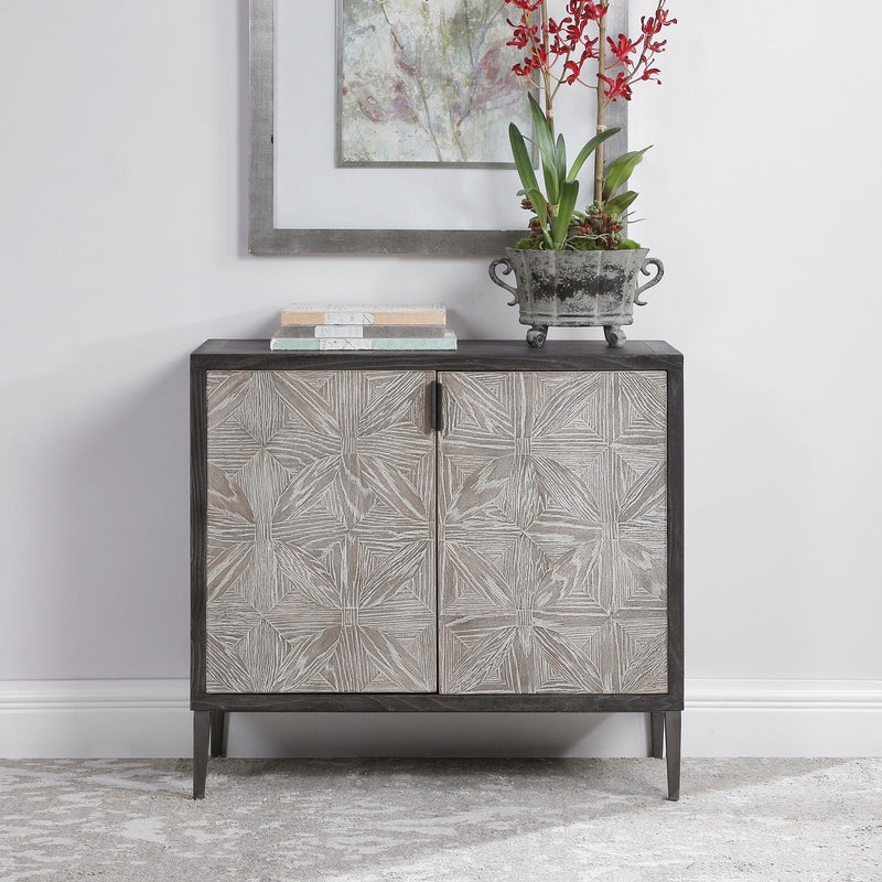 Laurentia - 2 Door Accent Cabinet - Black & Silver