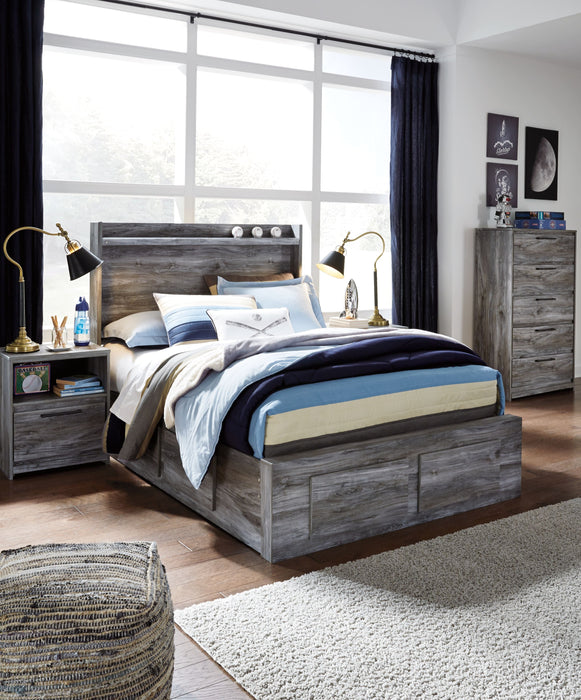 Baystorm Gray Panel Bed With 6 Storage Drawers - Full