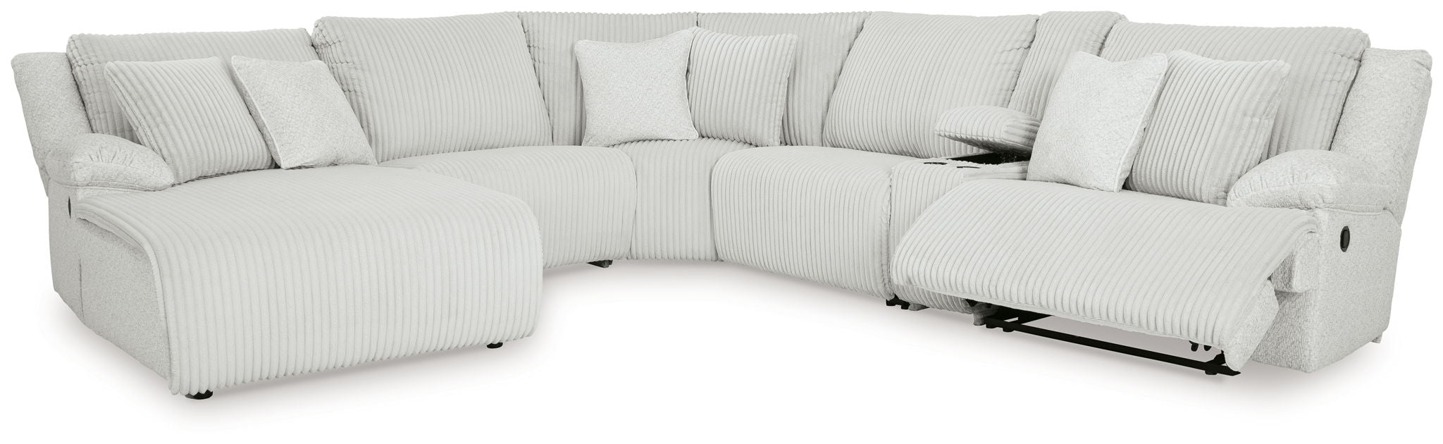 Top Tier - 6-Piece Reclining Sectional With Laf Chaise - Fabric - Alloy