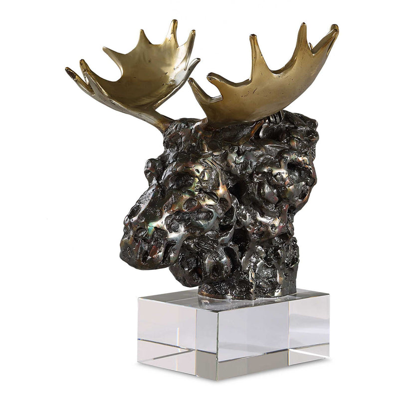 Moose Bust - Bronze Sculpture - Bronze
