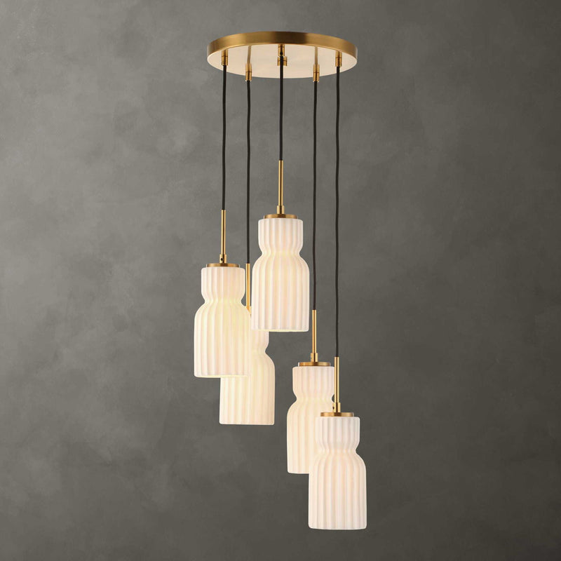 Vanier - 5 Light Cluster Pendant - Gold