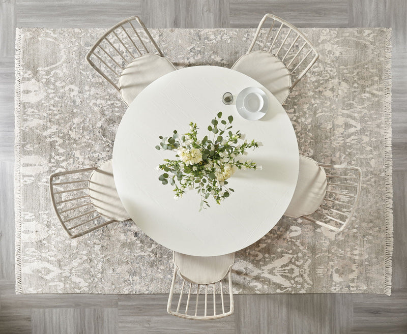 Serenity - Laguna Round Dining Table - Dark Gray / White