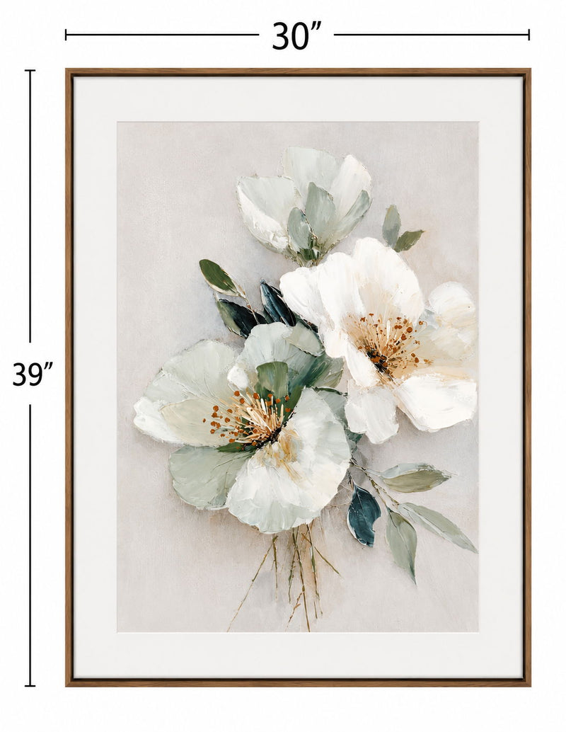 Floral Harmony III Framed Canvas - Pink