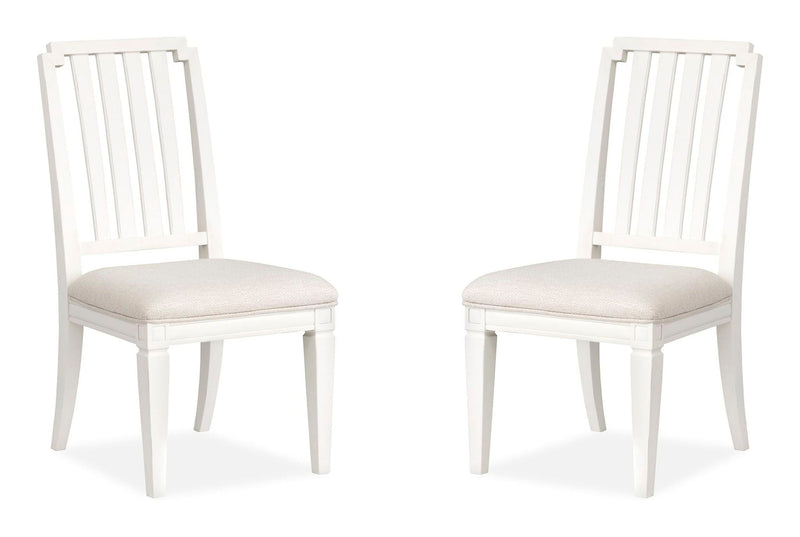 Willowbrook - Upholstered Side Chair With Wood Slat Back (Set of 2) - Egg Shell White