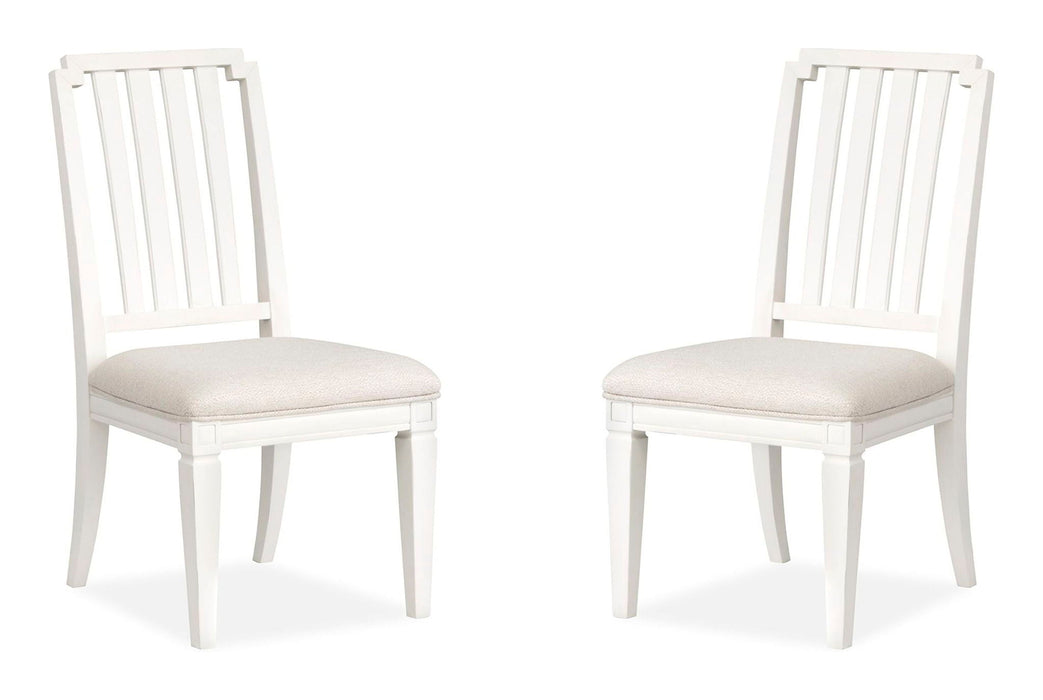 Willowbrook - Upholstered Side Chair With Wood Slat Back (Set of 2) - Egg Shell White
