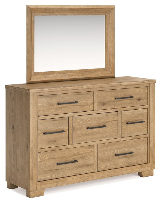 Galliden - Dresser And Mirror - Light Brown