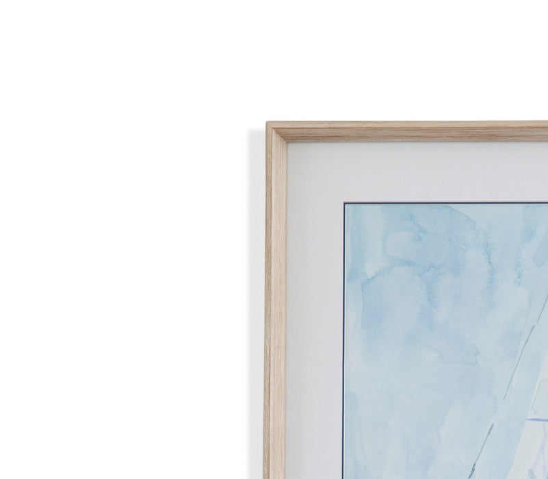 Lone Sailboat II Framed Print - Blue