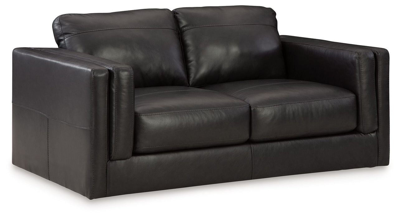 Amiata - Loveseat - Leather Match - Onyx