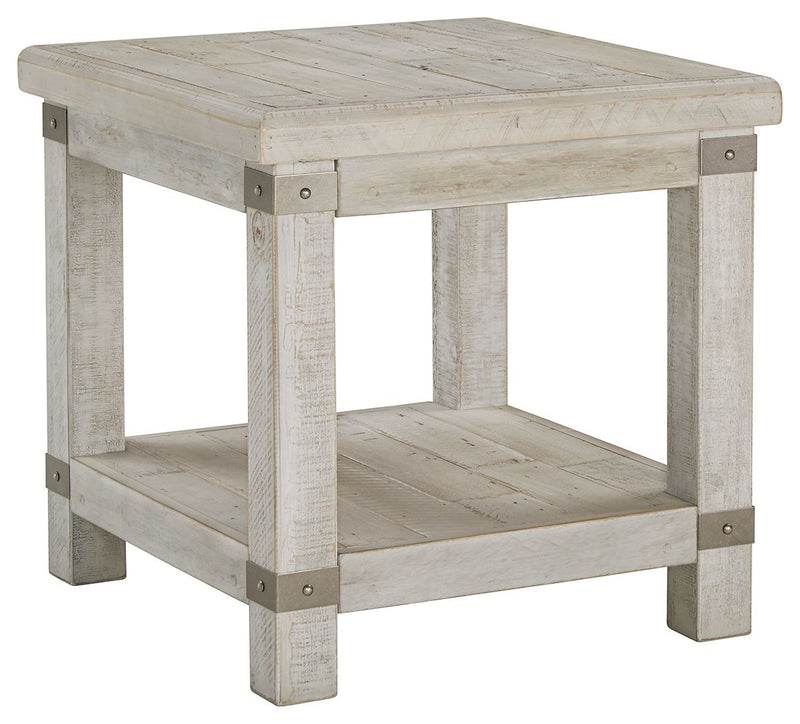 Carynhurst - Rectangular End Table - White Wash Gray