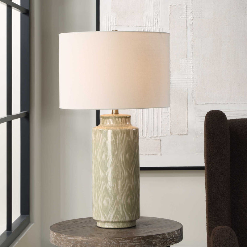 Laurel - Sage Ceramic Table Lamp - Green