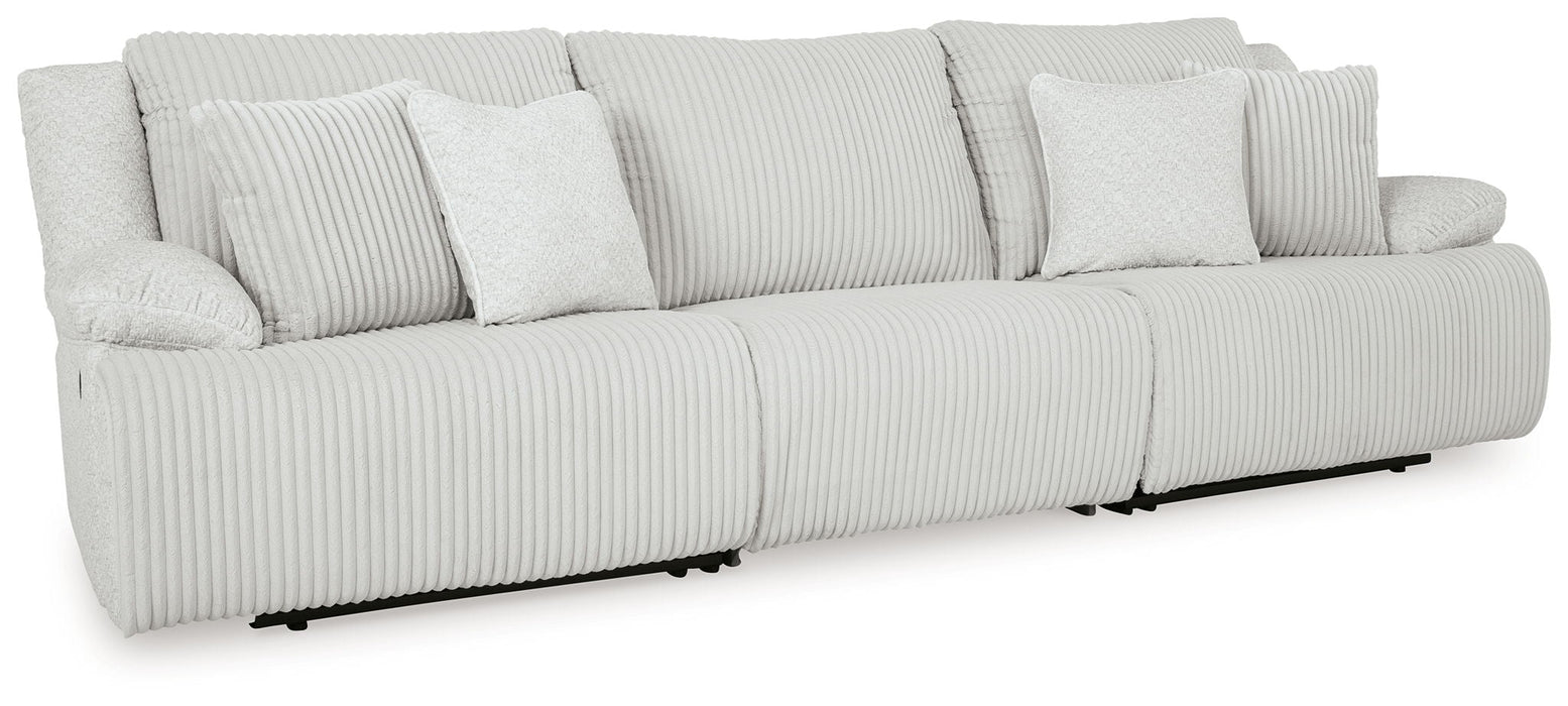 Top Tier - 3-Piece Sectional Sofa With RAF And LAF Recliner - Alloy