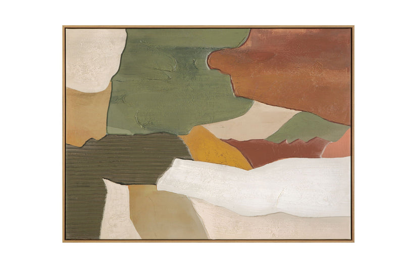 Terra Layers Framed Canvas - Brown