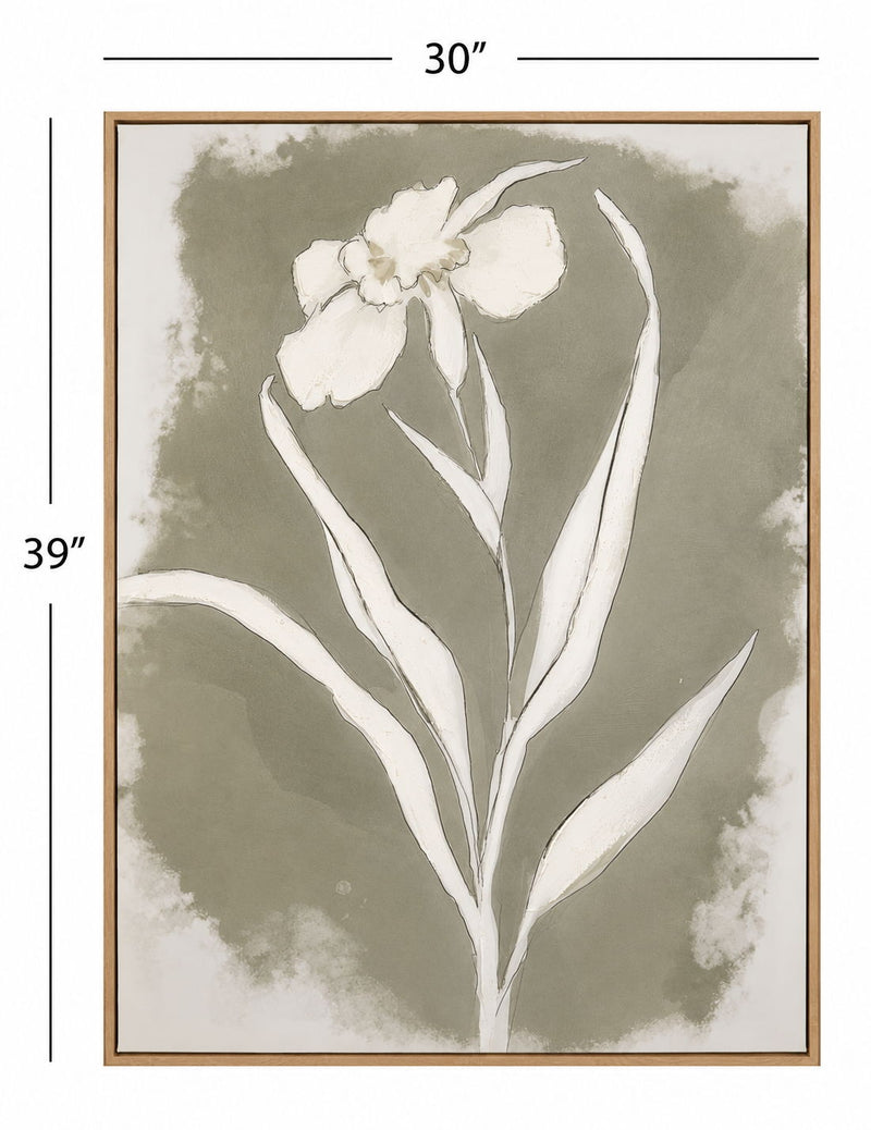 Serene Botanical I Framed Canvas - Beige