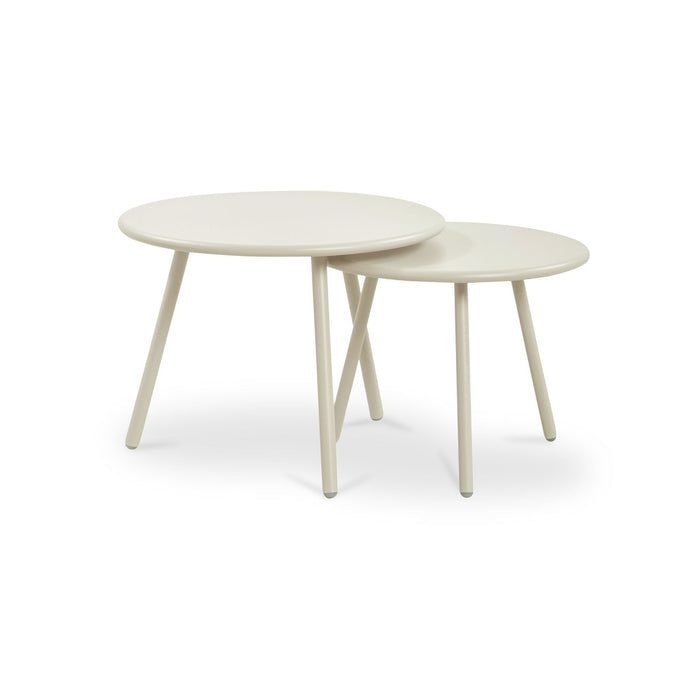 Kari - Outdoor Nesting Coffee Table - Cream / White