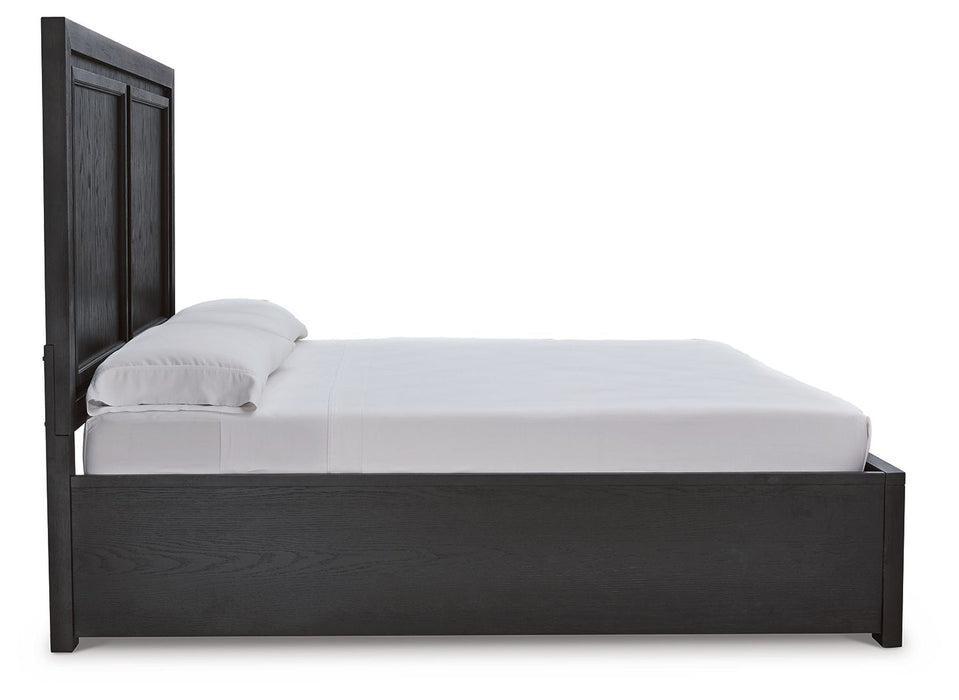 Foyland Black / Brown Panel Storage Bed - Queen