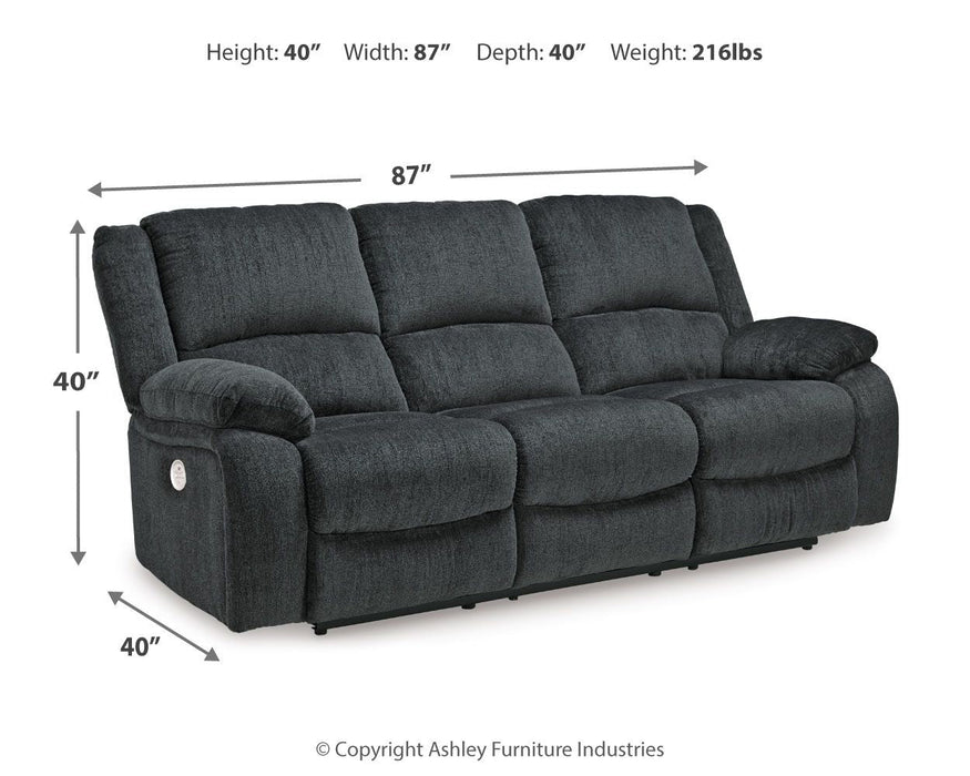 Draycoll - Reclining Power Sofa - Fabric - Slate