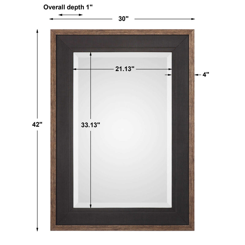 Staveley - Rustic Mirror - Black