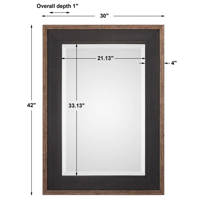 Staveley - Rustic Mirror - Black
