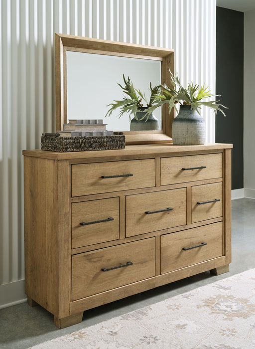 Galliden - Dresser And Mirror - Light Brown
