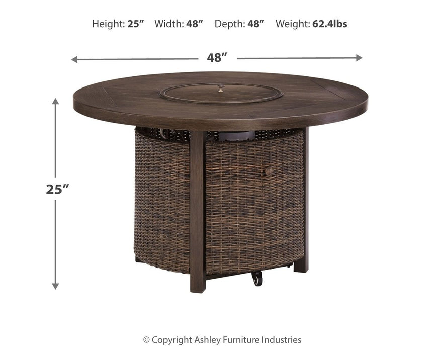 Paradise Trail - Round Fire Pit Table - Medium Brown